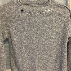 Girls silver/grey sweater with bling
